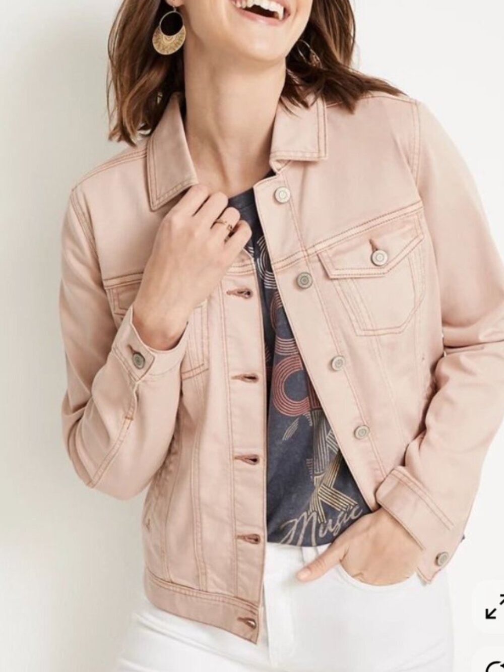 Light pink denim jacket